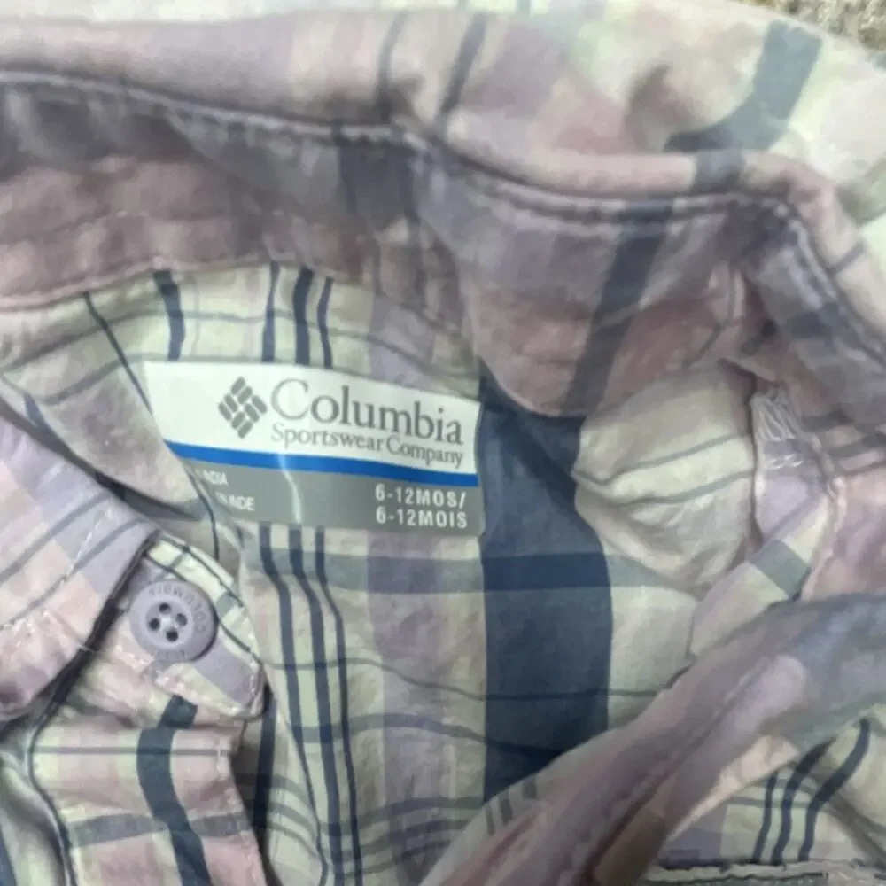 Columbia PFG Bonehead Baby Girl Plaid Romper, Pink & Gray, Size 6-12 Months